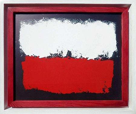 Marcin Dembowski (1979)- [Ami Nº 2160] 'Polska', 2014, technika: własna- płyta HDF, 34,2 x 43 cm (+ rama), sygn. na odwrocie