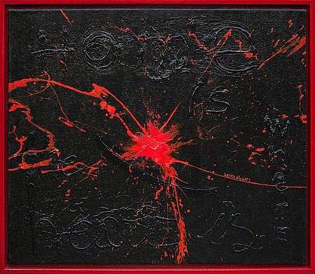 Marcin Dembowski (1979)- [Ami Nº 2181] 'H.I.W.T.H.I.', 2017, technika: mieszana- płótno, 65 x 81 cm (+ rama), sygn. lewy środek