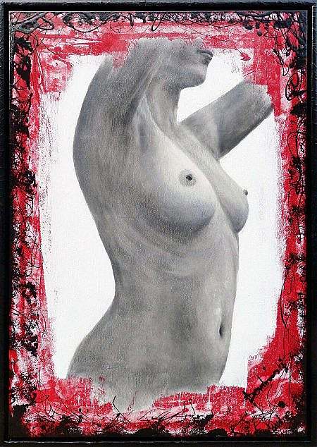 Marcin Dembowski (1979)- [Ami Nº 2202] 'Muza', 2018, technika: własna- płótno, 100 x 70 cm (+ rama), sygn. prawy dół