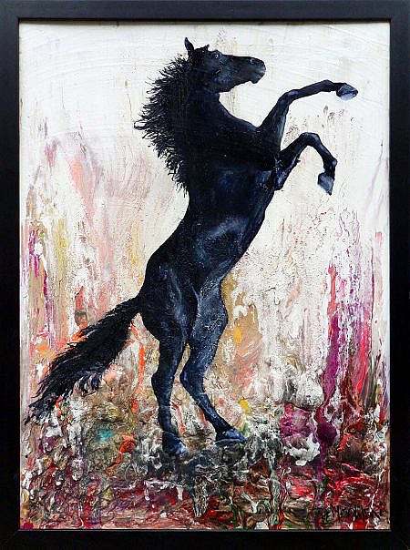 Marcin Dembowski (1979)- [Ami Nº 2203] 'Zew Natury', 2018, technika: własna- płyta HDF, 109 x 81 cm (+ rama), sygn. prawy dół