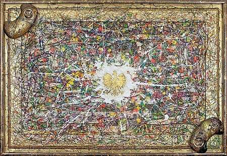 Marcin Dembowski (1979)- [Ami Nº 2205] 'Gra o Polskę', 2018, technika: własna- płyta HDF, 64,4 x 94 cm (+ rama), sygn. na odwrocie